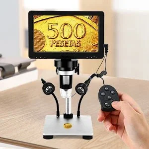 Digitaalne mikroskoop 1200x 7-tollise LCD-ekraaniga, professionaalne ekraaniga mikroskoop, lauapealne digitaalne suurendusseade 2