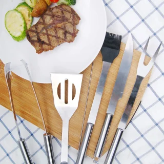 Grila instrumentu komplekts 9 gab., BBQ grila piederumu komplekts ar iesmiem un somu, grilēšanas rīku komplekts, barbekjū piederumu komplekts 5