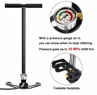 PCP rokas pumpis 4500 PSI 30 MPa, augstspiediena PCP gaisa pumpis, augstspiediena rokas gaisa kompresors 3