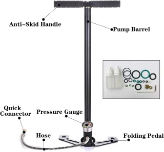 PCP rokas pumpis 4500 PSI 30 MPa, augstspiediena PCP gaisa pumpis, augstspiediena rokas gaisa kompresors 4