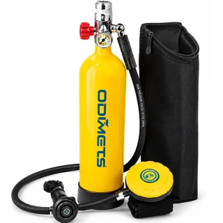 Sukeldumissilinder 1L kollane, sukeldumiskomplekt, varusurupalloon, mini scuba balloon 1