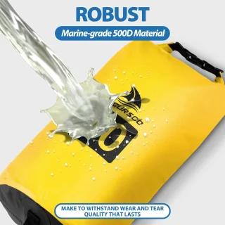 Veekindel kuivkott 20L, kollane veekindel kott, veekindel rullkinnitusega kott 3