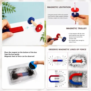 Magnetiteaduse komplekt lastele, magnetiline teaduskatsete komplekt õppemänguks, magnetikomplekt lastele 3