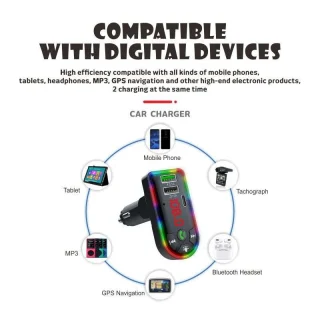 Bluetooth 5.0 auto FM-saatja F7, Bluetoothi autoadapter, FM-modulaator 2