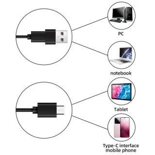 Endoskoopkaamera USB-ga, 2 m inspekteerimiskaabel boreskoobikaameraga, inspekteerimiskaamera, boreskoopkaamera 3