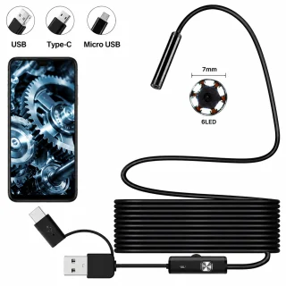 Endoskoopkaamera USB-ga, 2 m inspekteerimiskaabel boreskoobikaameraga, inspekteerimiskaamera, boreskoopkaamera 1