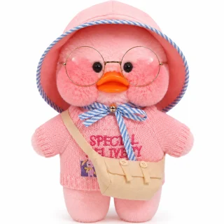 Lalafanfan kaisupart, pehme plushist roosa part roosa mütsiga, 32 cm, Lalafanfan mängupart, Lalafanfan pehme kaisunukk