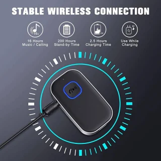 Bluetooth 5.0 helivastuvõtja, 3,5 mm AUX juhtmevaba audioadapter autosse, Bluetooth AUX vastuvõtja, Bluetooth audioadapter autosse 3