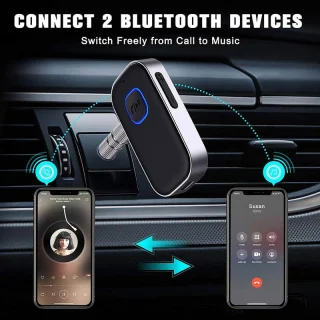 Bluetooth 5.0 helivastuvõtja, 3,5 mm AUX juhtmevaba audioadapter autosse, Bluetooth AUX vastuvõtja, Bluetooth audioadapter autosse 5