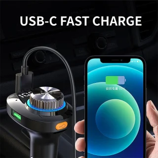Bluetooth 5.0 auto FM-saatja koos laadijaga, juhtmeta raadioadapter autole, auto Bluetooth FM adapter 5