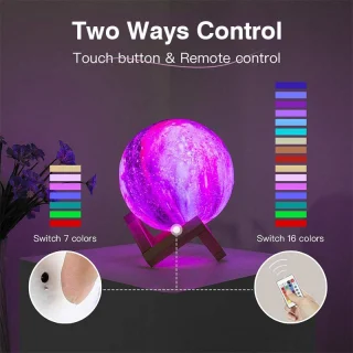 Kuu lamp 13 cm, 3D öölamp RGB valgusega, kuuvalguslamp, dekoratiivne kuuöölamp 3