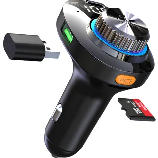 Bluetooth 5.0 auto FM-saatja koos laadijaga, juhtmeta raadioadapter autole, auto Bluetooth FM adapter 2