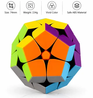 Megaminx 2x2 võlukuubik, kleebisteta kiirusmõistatuskube, megaminx puslekuubik, dodekaeedriline võlukuubik 2