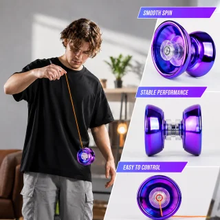 Yo-yo metallist, professionaalne triki-yo-yo nöörtrikkideks, lilla, jojo, trikijojo 2