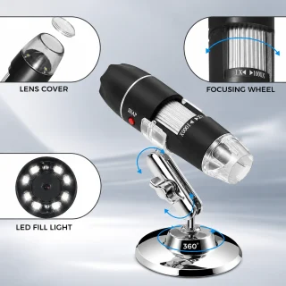 USB digimikroskoop 1600X suurendusega, 2MP mikroskoobi kaameraga, elektrooniline mikroskoop, arvutimikroskoop, USB mikroskoobikaamera 4