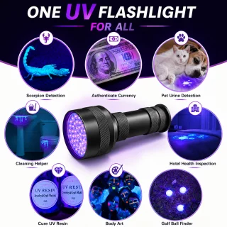 UV taskulamp 51 LEDiga, ultraviolett valgus, UV lamp, ultraviolett taskulamp 4