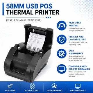 58 mm USB termoprinter kviitungitele, POS kviitungiprinter, POS tšekiprinter 2