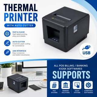 Termoprinter 80 mm, USB-termiline kviitungiprinter POS-kassatšekkide printimiseks, tšekiprinter, POS-kviitungiprinter 3