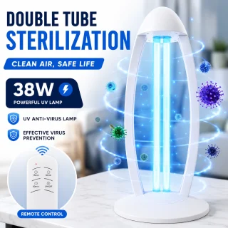 UV-C desinfitseerimislamp 38W antibakteriaalne ultraviolett steriliseerimislamp, UV germitsiidlamp, UV-C bakteritapja lamp 2
