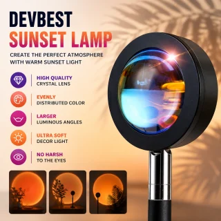 Päikeseloojangu projektorilamp, RGB LED-lamp päikesetõusu ja -loojangu efektiga, päikeseloojangu valguslamp, päikeseloojangu atmosfäärilamp 2