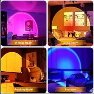 Päikeseloojangu projektorilamp, RGB LED-lamp päikesetõusu ja -loojangu efektiga, päikeseloojangu valguslamp, päikeseloojangu atmosfäärilamp 5