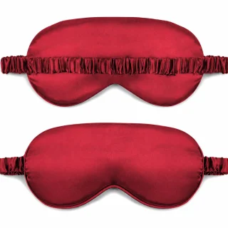 Magamismask punane siidist, silmamask, uneprillid 1