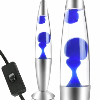 Lavalamp sinise vahaga 360 mm, dekoratiivne laavavalgusti, sinine mullilamp 1