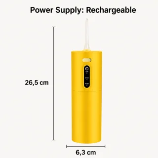 Burnos irigatorius vaikams, geltonas, 280 ml talpos, vandens floseris, dantų siūlas vandeniu 2