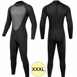Hidrotērps niršanai un sērfošanai, pilna auguma melns wetsuits, XXXL izmērs 80–90 kg, niršanas tērps, sērfošanas hidrotērps