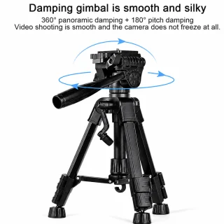 Fotoaparato mini trikojis, reguliuojamas 31–63 cm stovas, kompaktiškas sulankstomas trikojis, nešiojamas fotoaparato stovas 3