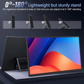 Portatīvais IPS monitors, 13,3 collu pārnēsājamais displejs, 1920x1200 izšķirtspēja, portatīvais ekrāns klēpjdatoram, ārējais portatīvais monitors 3