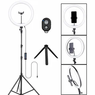 LED gredzenveida lampa ar statīvu, 242 cm telefona turētājs gredzenlampai, gredzenveida apgaismojums, LED ring light 2