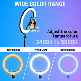 LED gredzenveida lampa ar statīvu, 242 cm telefona turētājs gredzenlampai, gredzenveida apgaismojums, LED ring light 3