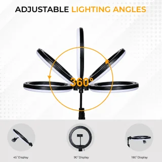 LED gredzenveida lampa ar statīvu, 242 cm telefona turētājs gredzenlampai, gredzenveida apgaismojums, LED ring light 4