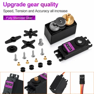 Servo motors MG996R ar metāla zobratiem, 360° rotācijas servo RC modeļiem, RC servo motors, modelisma servo piedziņa 2