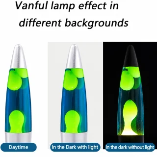 Lavas lampa 360 mm ar zaļu vasku, dekoratīvā lavas lampa, zaļā lavas galda lampa 3