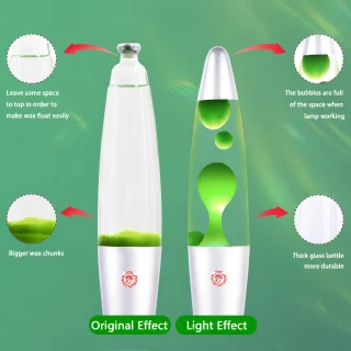 Lavas lampa 360 mm ar zaļu vasku, dekoratīvā lavas lampa, zaļā lavas galda lampa 2