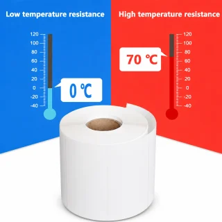 Termo etiķetes 100x150 mm, balta termo uzlīmju rulle ar 350 uzlīmēm, termo uzlīmju papīrs termoprinteriem, termo uzlīmes, etiķešu rullis 3
