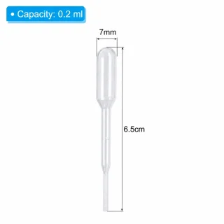 Pipetes 0,2 ml, 65 mm, komplekts 50 gab., laboratorijas pipetes, pilinātājpipetes 2