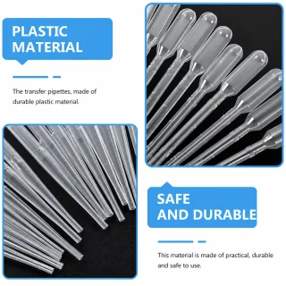 Pipete, 2 ml tilpums, 144 mm garums, komplekts 50 gab., laboratorijas mērīšanas instruments, laboratorijas pipete, dozēšanas pipete 3