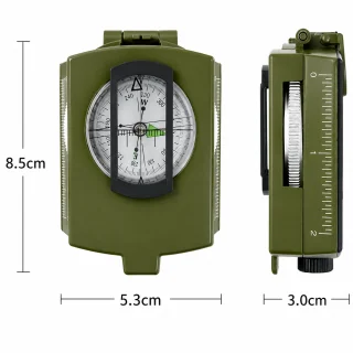 Militārais kompass, zaļš taktiskais kompass armijas navigācijai, orientēšanās kompass, ceļojumu kompass 4