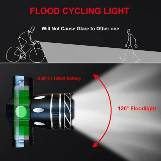 Velosipēda LED priekšējais lukturis un aizmugurējā gaisma komplekts, velolukturis ar LED lampu, velosipēda priekšējais un aizmugurējais lukturis 5