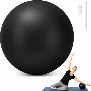 Pilates bumba 23 cm melna, mini pilates bumba fitnesam, vingrošanas bumba pilates treniņiem