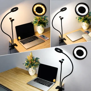 LED galda lampa ar telefona turētāju un elastīgu statīvu, lampa ar klipsi un USB barošanu, LED rakstāmgalda lampa ar telefona statīvu, LED lampa telefonam 5
