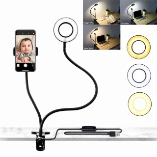 LED galda lampa ar telefona turētāju un elastīgu statīvu, lampa ar klipsi un USB barošanu, LED rakstāmgalda lampa ar telefona statīvu, LED lampa telefonam 3
