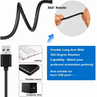 LED galda lampa ar telefona turētāju un elastīgu statīvu, lampa ar klipsi un USB barošanu, LED rakstāmgalda lampa ar telefona statīvu, LED lampa telefonam 4