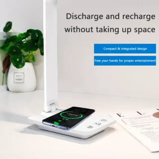 LED galda lampa ar USB uzlādi un iebūvētu lādētāju, LED rakstāmgalda lampa, LED darba galda lampa 3