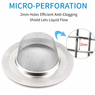 Izlietnes sieta aizturis, 54 mm, nerūsējošais tērauds, vannas istabai un virtuvei, izlietnes siets, izlietnes notekas filtrs 4