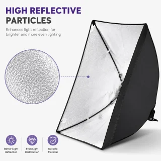 Softboksa apgaismojuma komplekts 235 cm, ar statīvu, 4 spuldzes 45W 5500K, studijas softbokss, fotostudijas apgaismojuma softbokss 3