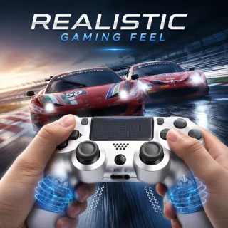 Bezvadu spēļu pults PlayStation, ar skārienpaneli, Bluetooth savienojums, balta, spēļu kontrolieris, bezvadu kontrolieris 3